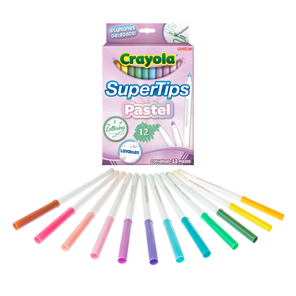 Marcador Crayola Supertips pastel 12