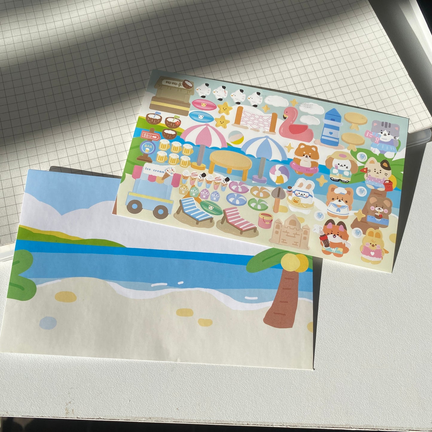 Stickers con escenarios playa