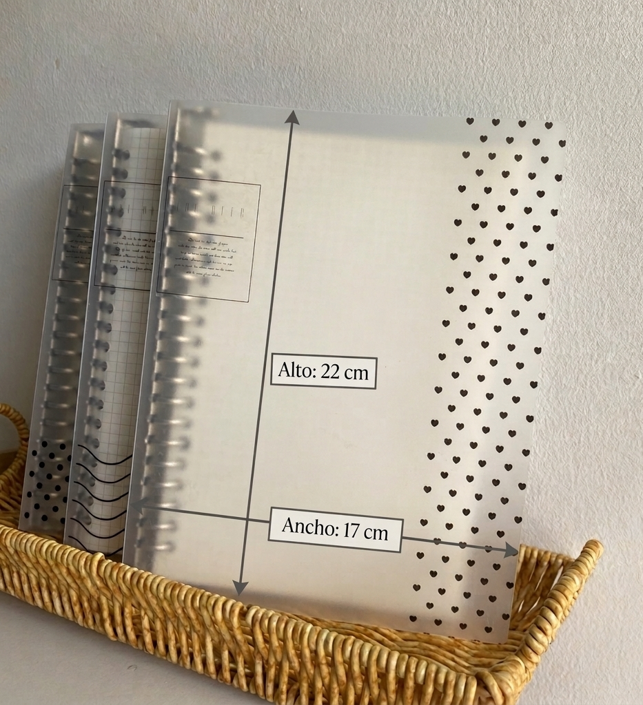 Binder notebook A5 semi transparente