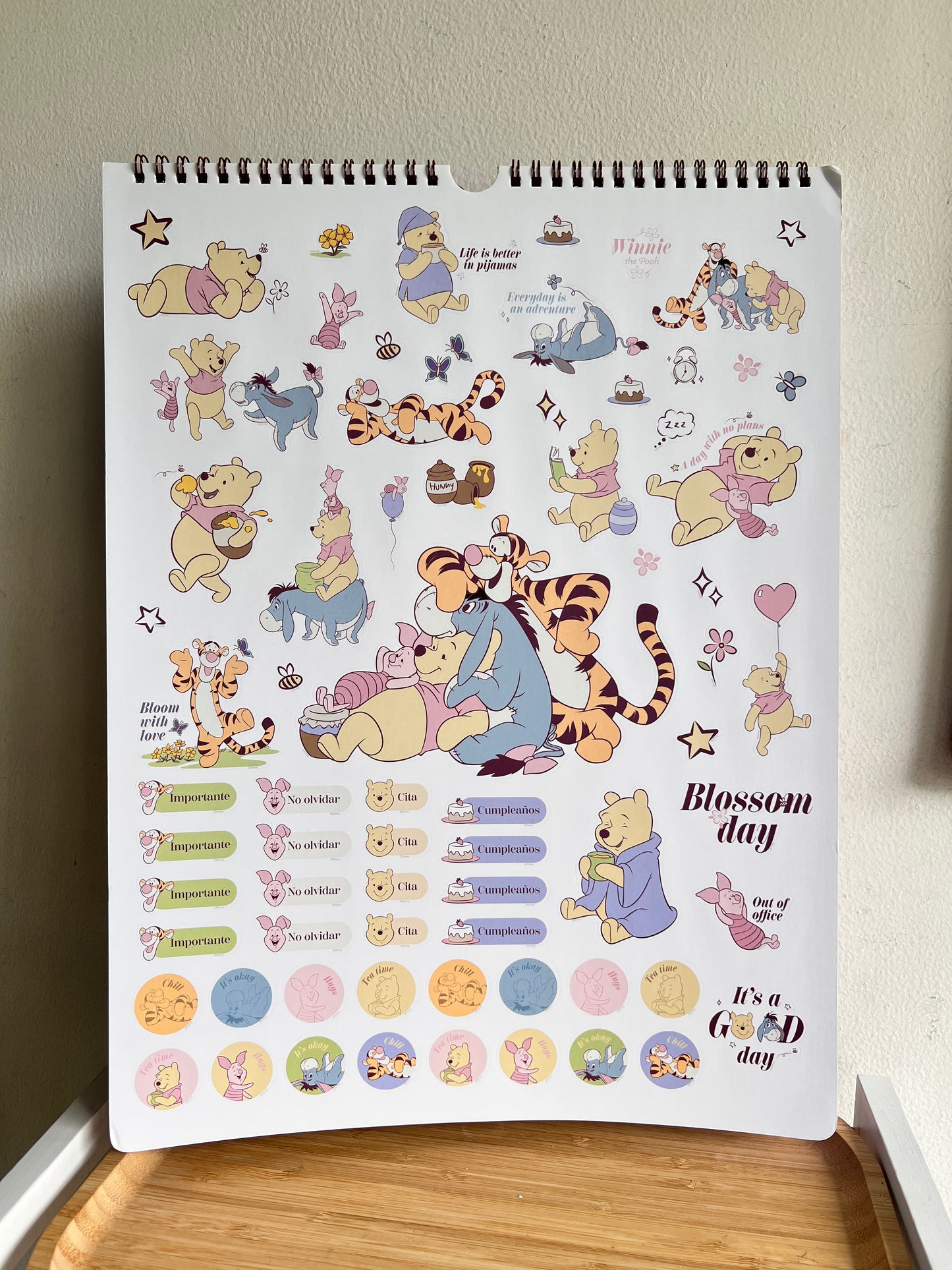 Calendario para pared 2027- Winnie Pooh