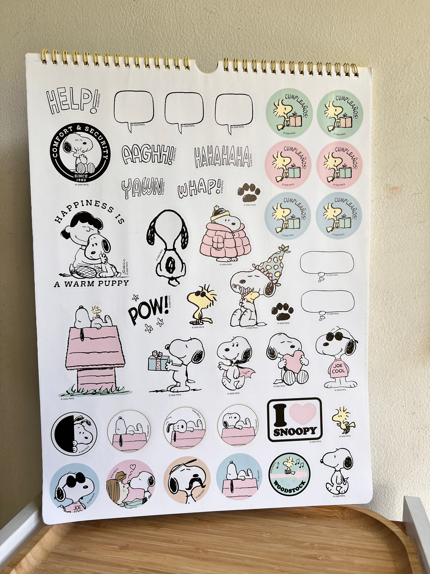 Calendario para pared 2027- Snoopy