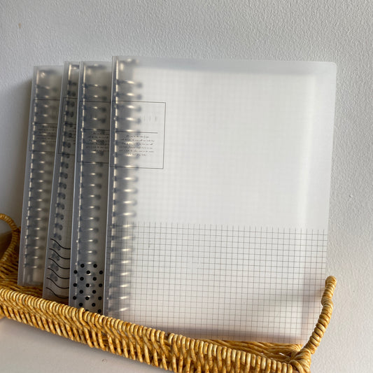Binder notebook A5 semi transparente