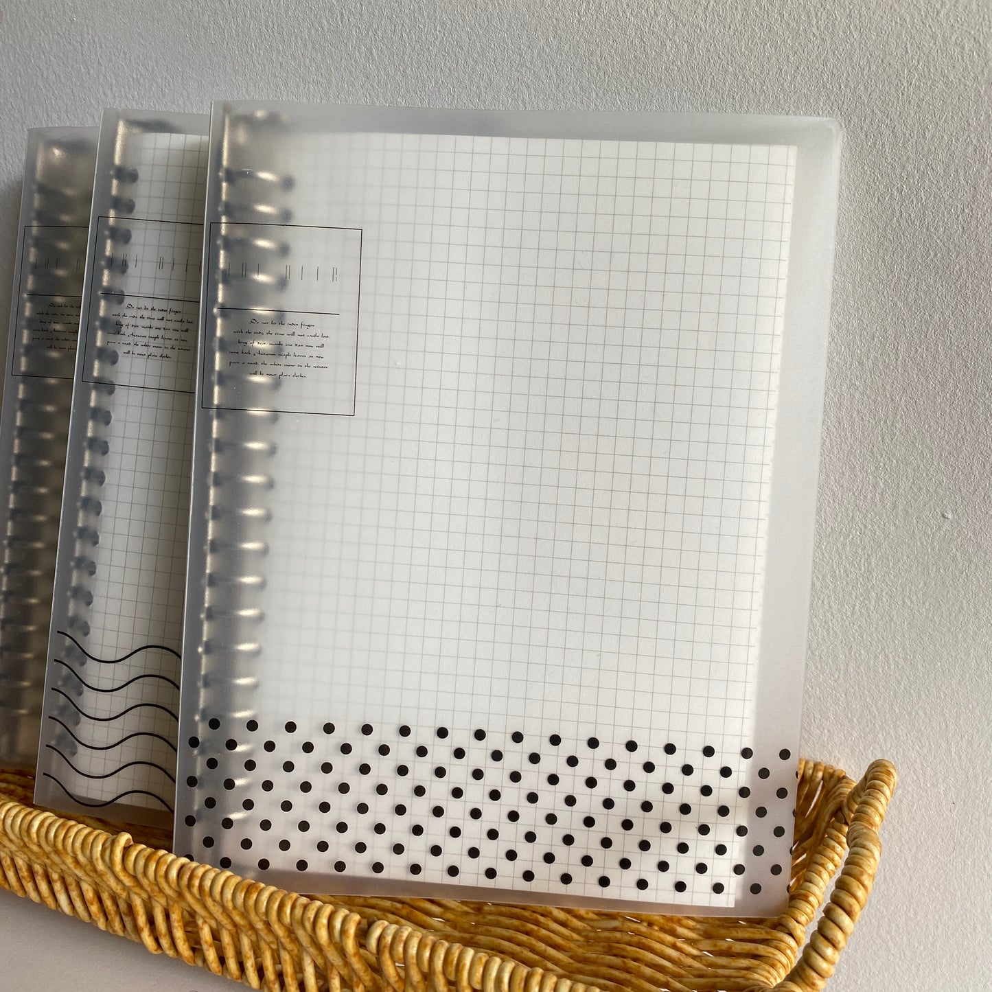 Binder notebook A5 semi transparente