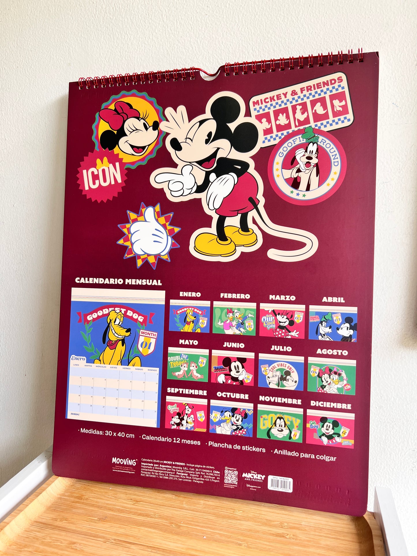 Calendario para pared 2027- Mickey Mouse