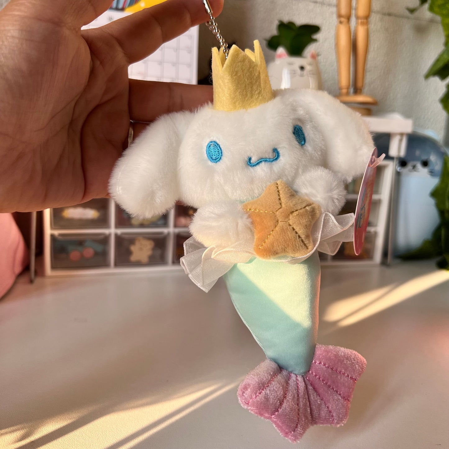 Llavero peluche cinnamoroll sirena