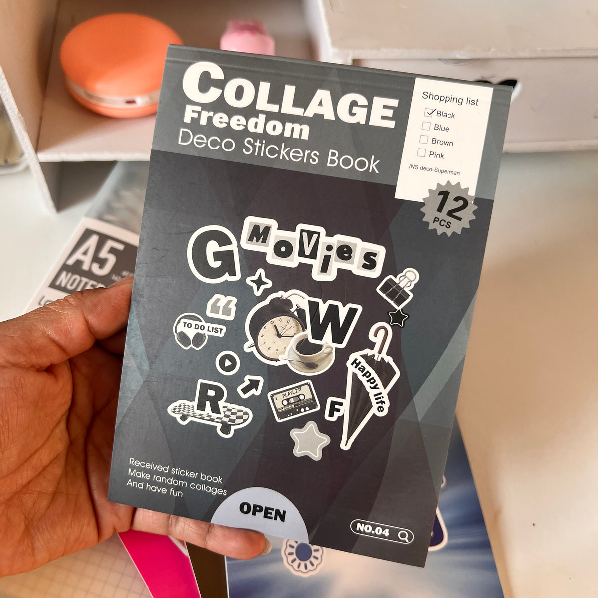 Sticker book collage