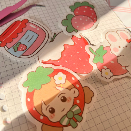 Stickers + papel decorativo fresitas