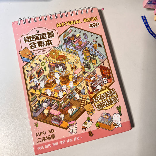 Stickers 3D escenario rosa