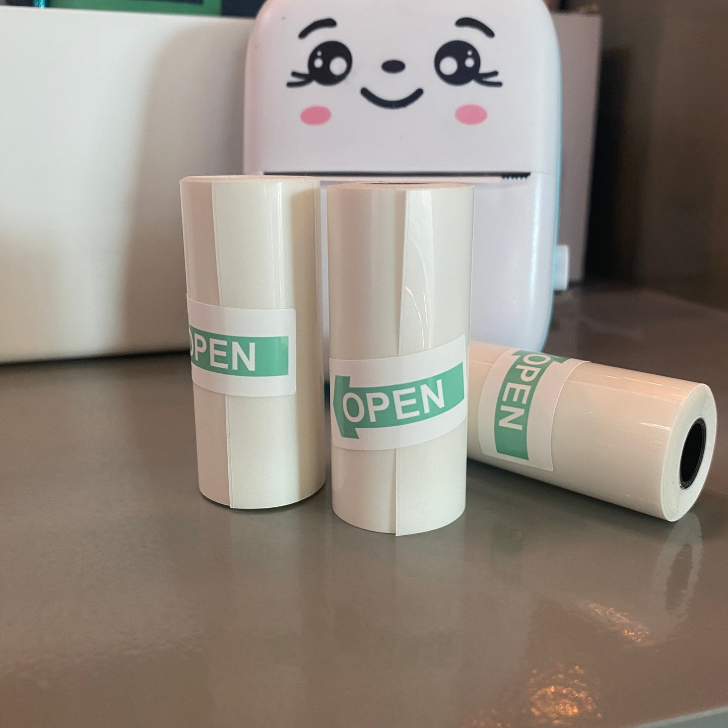 Rollo adhesivo transparente para mini impresora