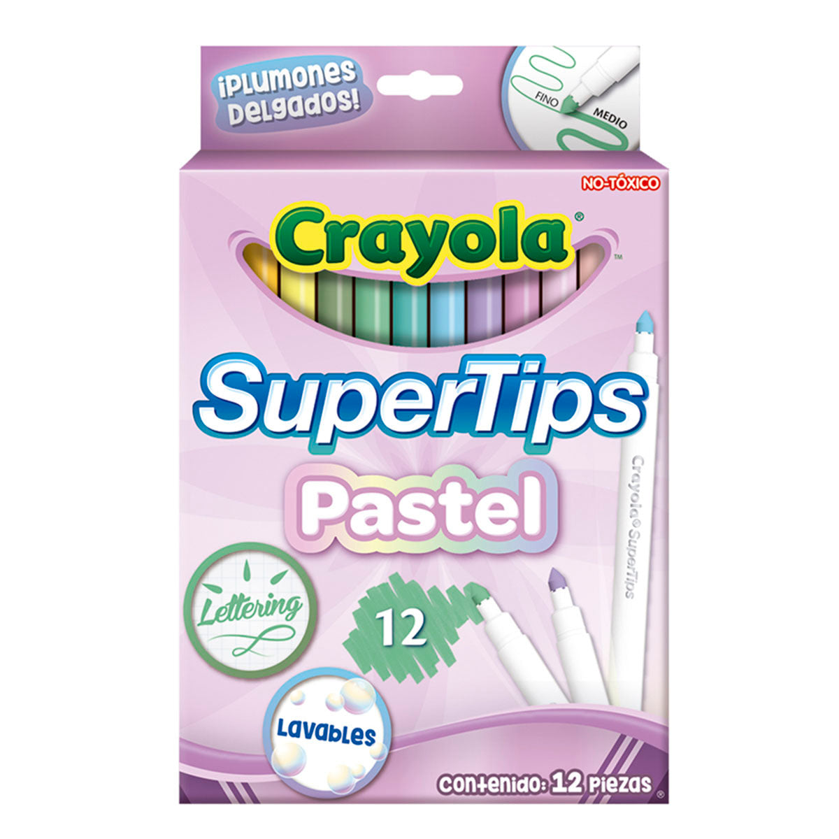 Marcador Crayola Supertips pastel 12