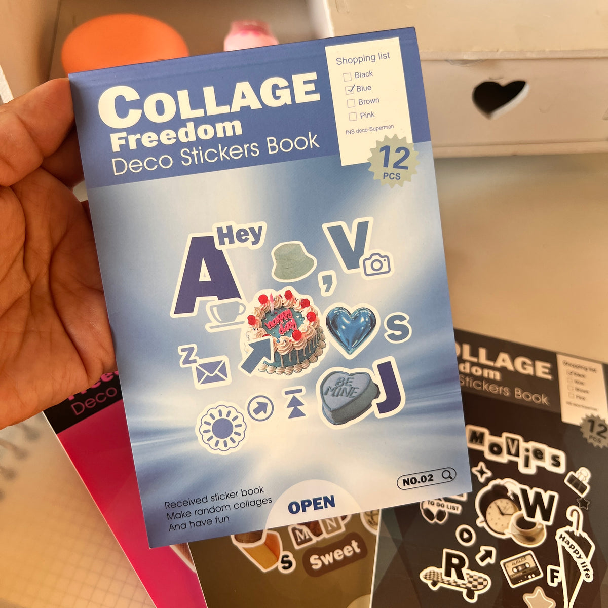 Sticker book collage