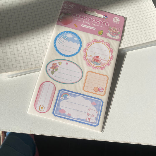 Sticky tabs -Name Sticker