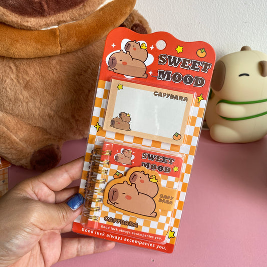 Block de notas + Mini libreta capibara