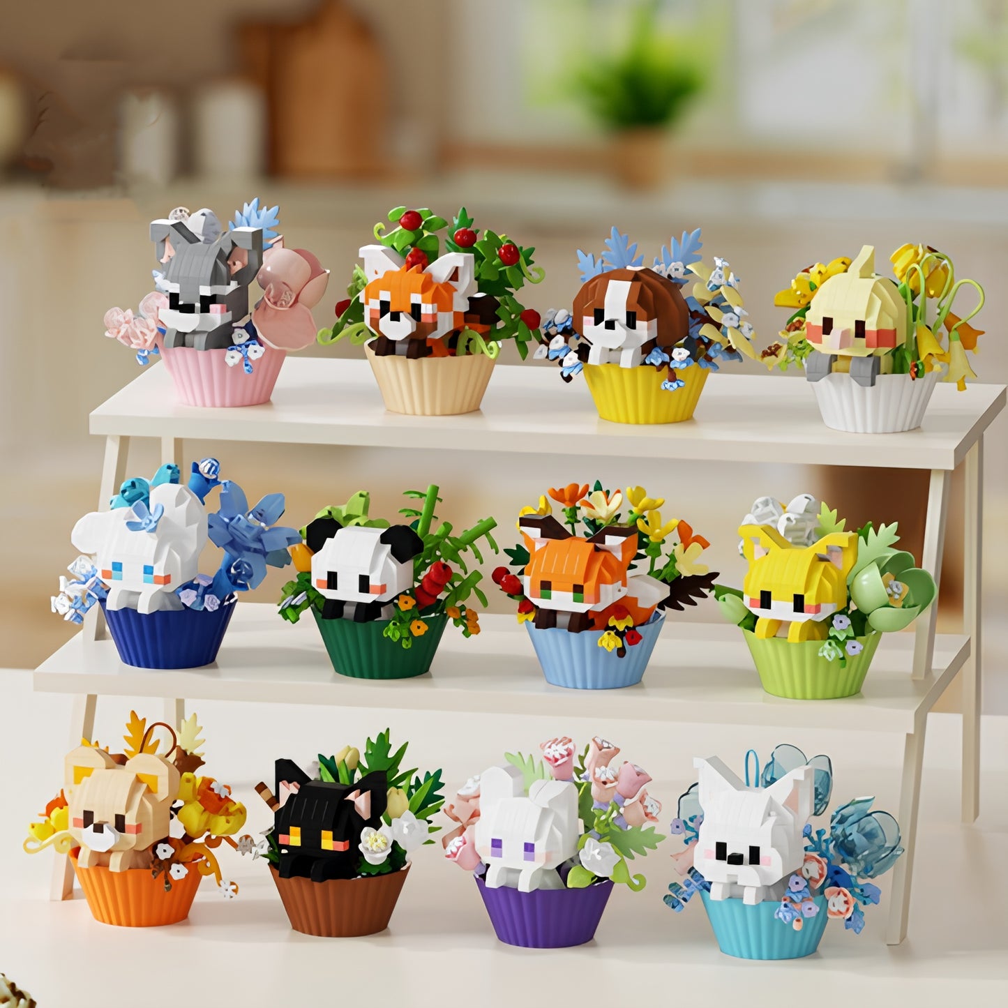Bloque de construcción cupcake animal