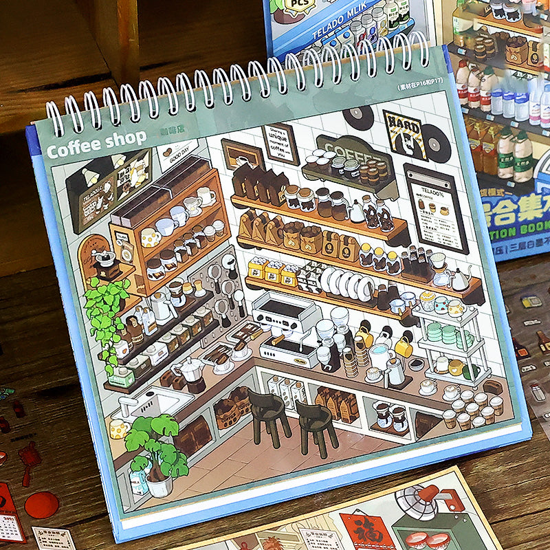 Sticker 3D escenario Market