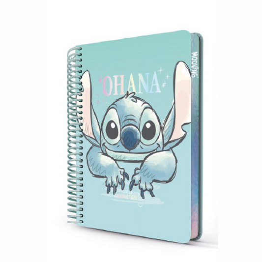 Libreta espiral A5 Stitch celeste