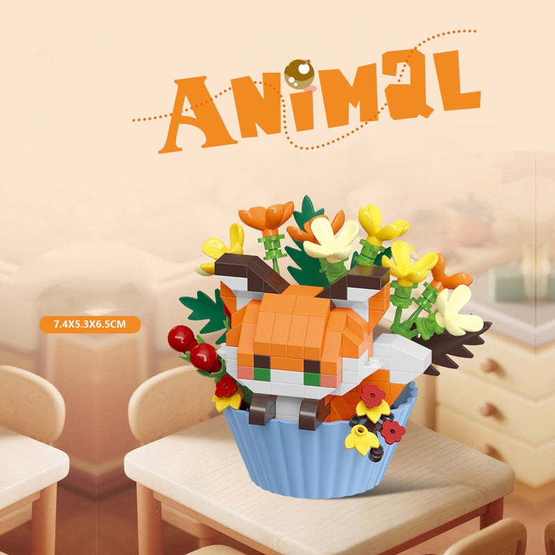 Bloque de construcción cupcake animal