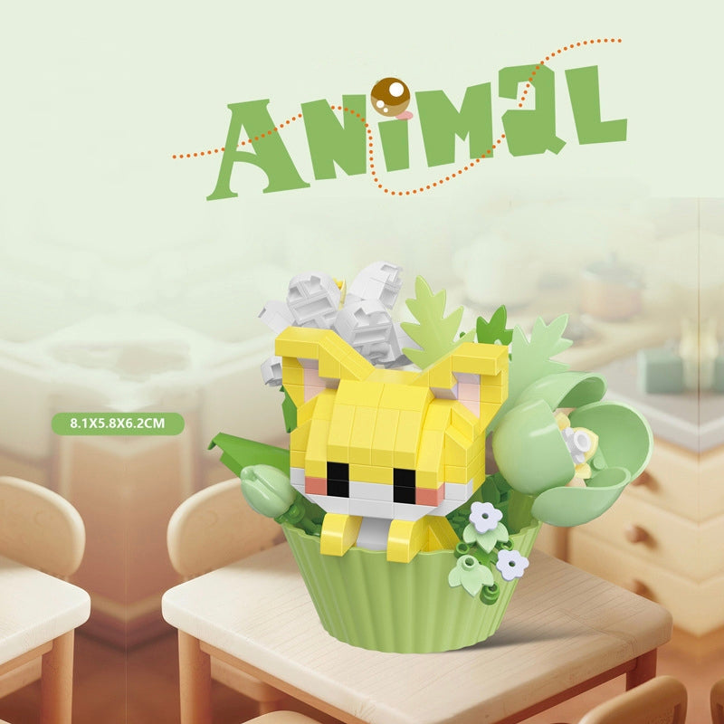 Bloque de construcción cupcake animal