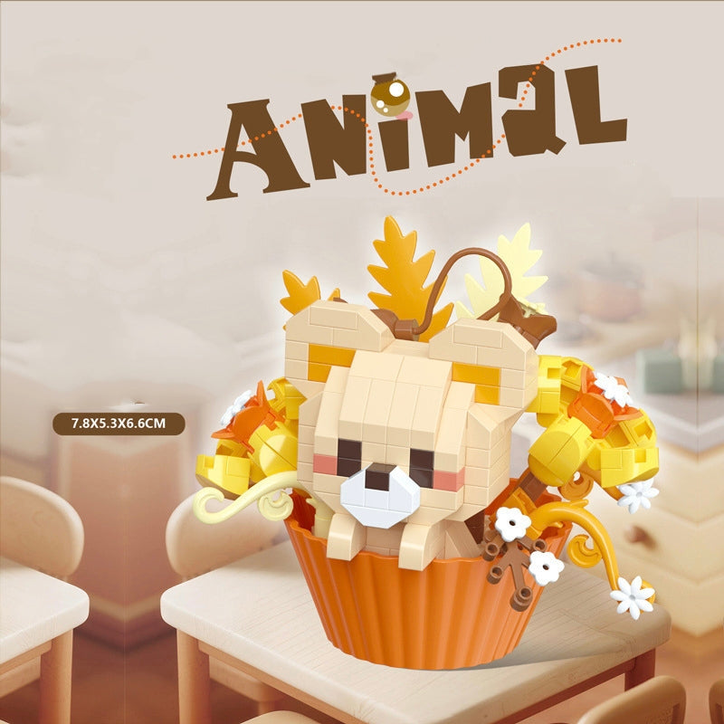 Bloque de construcción cupcake animal