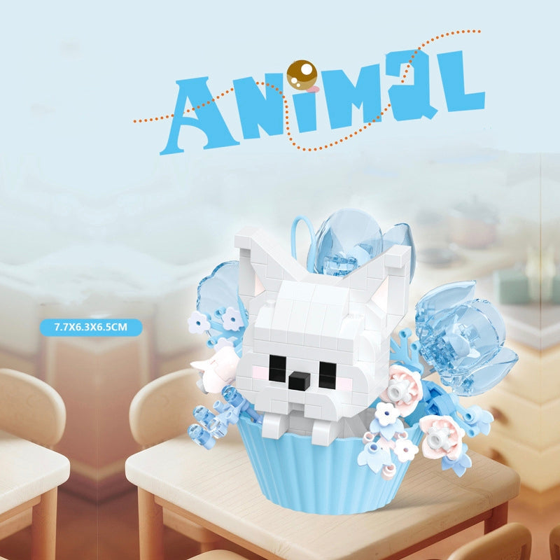 Bloque de construcción cupcake animal