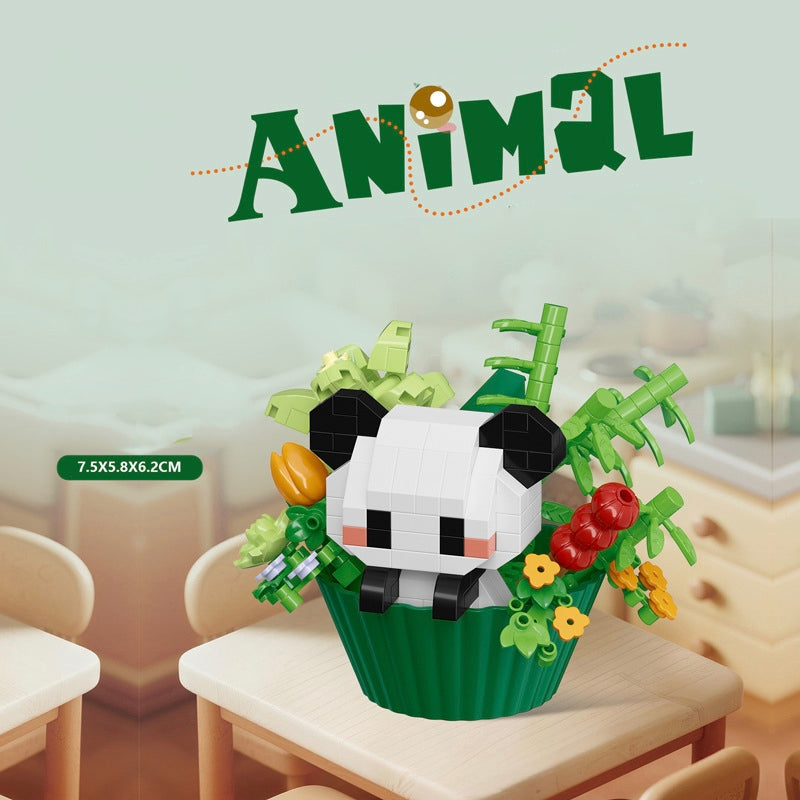 Bloque de construcción cupcake animal