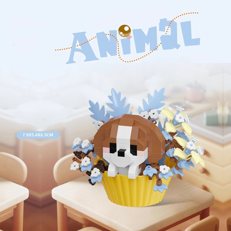 Bloque de construcción cupcake animal