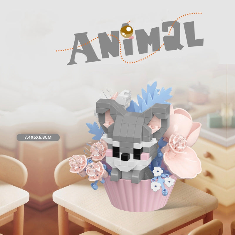 Bloque de construcción cupcake animal