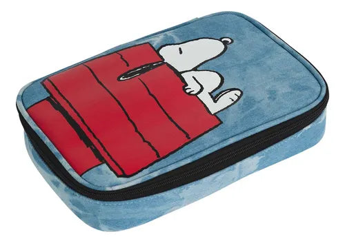 Estuche snoopy denim