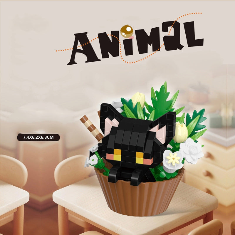 Bloque de construcción cupcake animal